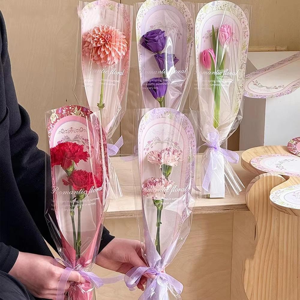 Transparent Bouquet Plastic Bag Literary Flower Wrapping Paper New Rose Packaging Bags