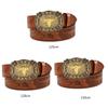 Vintage Western Belt Longhorn Bull Belt Buckle Belt Cowboy Belts For Men Western With Big Buckle Jeans Belt Leather Belt