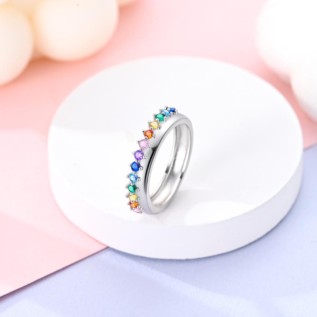 copper Plated Pink Cat Ring Infinite Authentic Design Heart Zircon Wedding Anniversary Rings Jewellery Gift Ideal For Women