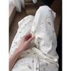 Корейский стиль, белые прямые джинсы с принтом медведя для женщин, весна-осень, новый дизайн, широкие брюки с высокой талией