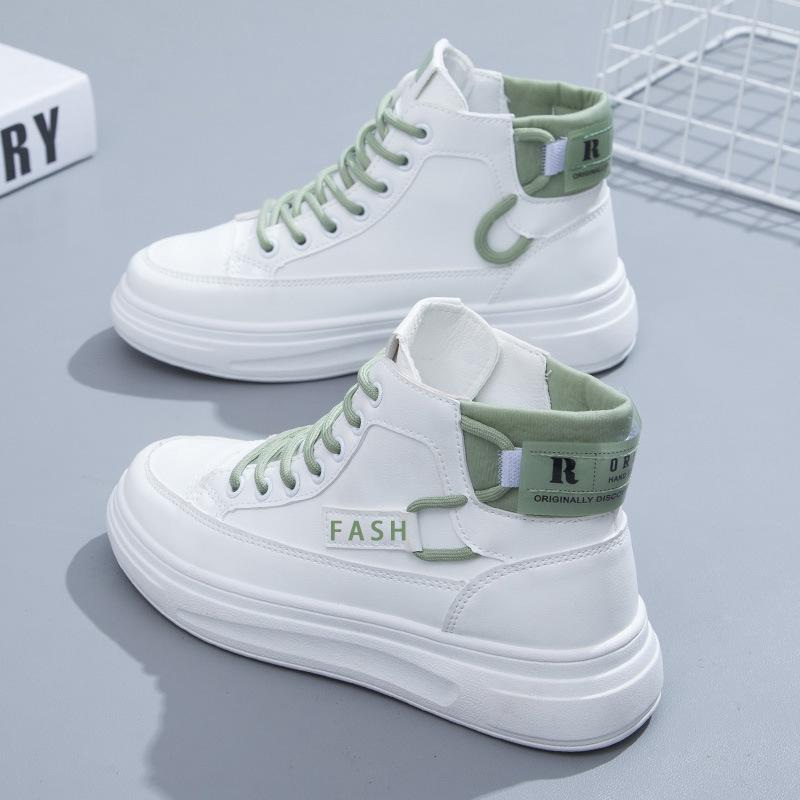 Высокие туфли Женская обувь Весенняя новая универсальная весенне-осенняя обувь длиной до середины икры Зимняя повседневная спортивная белая обувь Осень-зима