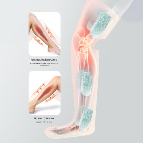 Воздушный компрессионный массажер, 3 режима, регулируемый на 360 градусов, полный охват, перезаряжаемый электрический массажер для глубоких тканей, устройство для массажа ног и ступней