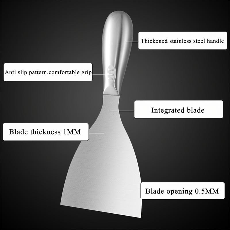1 Pcs Drywall Finishing Professional Grade Putty Blade for Scraping Paint Premium Polished All-Stainless Steel Scraper Tool