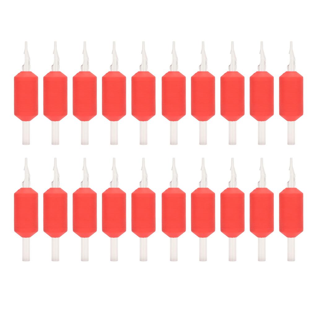 20pcs Tattoo Handle Grip 25mm 5RT Portable Individual Package Disposable Tattoo Hand Tube Red