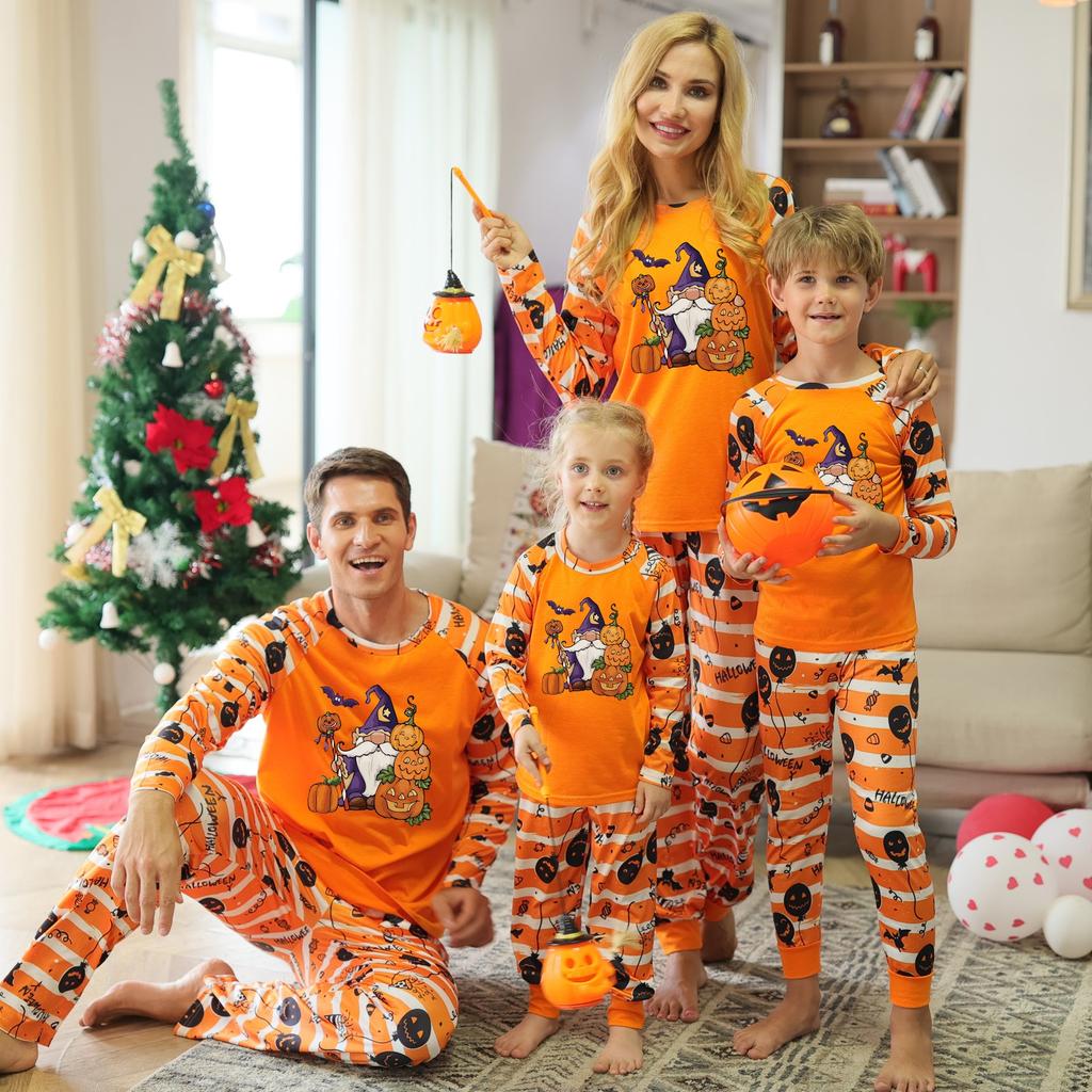Halloween Family Matching Sets Pajamas, Loungewear Outfits,Family Matching Long Sleeve Tops+Pants Set