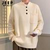 JEEP SPIRIT Men's Stand-Collar Pullover Sweater