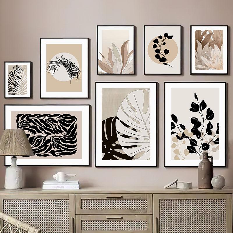 Abstract Minimalism Monstera Leaves Wall Art Posters Prints Nordic Canvas Painting Bar Hotel Wall Pictures For Living Home Decor