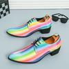 Men's Casual Leather Shoes Large Size New Platform Leather Shoes Fashion Men's High Heel Buckle Business Dress Leather Shoes
