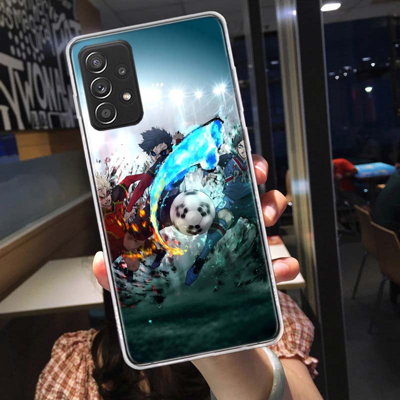 Чехол для телефона с аниме Blue Lock для Samsung A54 A57 A37 A17 A14 A15 A12 A24 A34 A55 A35 A25 A52S A07 A05S A04S A22 A32 A72 Galaxy Not