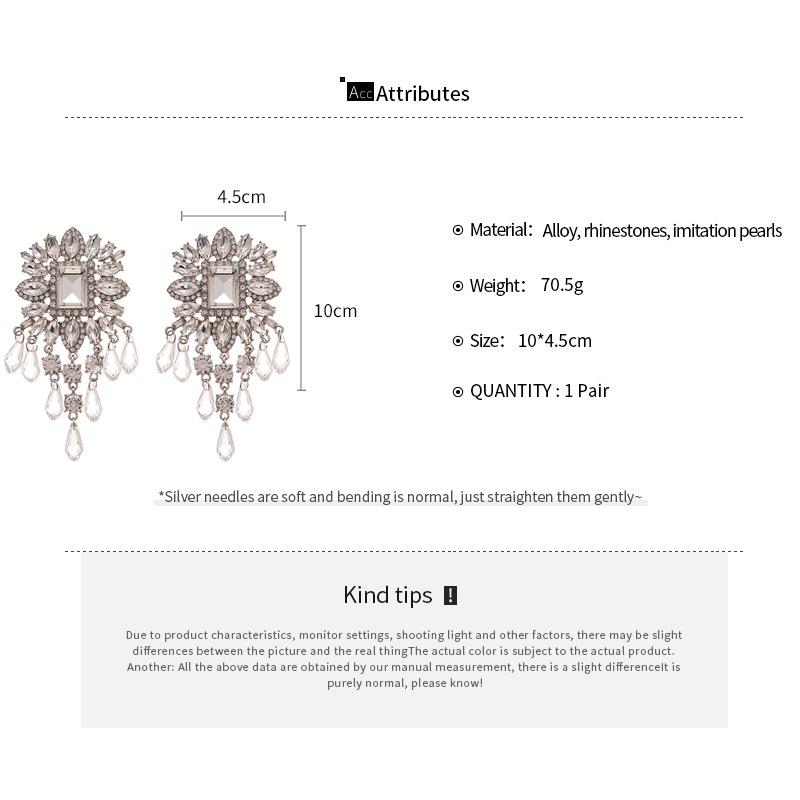 Серьги-кисточки с инкрустированными стразами цветами и стеклянными бусинами для женщин, преувеличенные темпераментные серьги-капли для невесты, сверкающий циркон, подарок