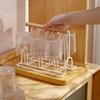 Простая сушилка для стеклянных чашек с ручкой, нескользящая подставка для хранения и сушки стаканов