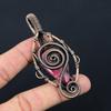 Rhodonite Gemstone Pure Copper Wire Wrapped Handmade Pendant Jewelry For New Year Gift