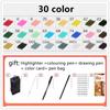 30/40 цветных маркеров для рисования манги, кисти для рисования ручкой, фломастеры для эскизов, масляные, двухкомпонентные художественные принадлежности, школьные принадлежности