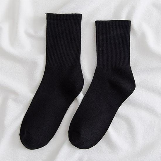 Women's Colorful Mid-Calf Cotton Socks - Korean-Style, Sweat-Absorbent, Odor-Resistant, Thin Slouch Socks for Spring and Autumn