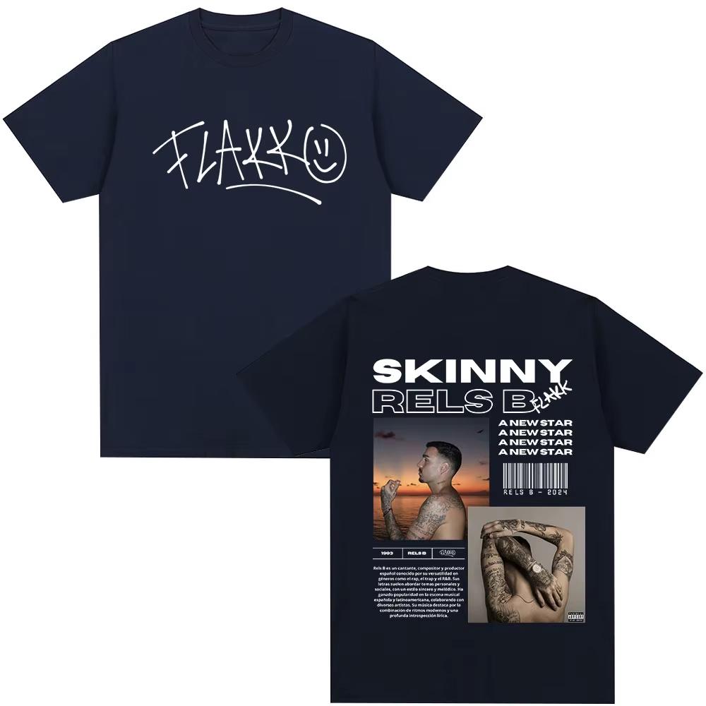2026 Hip Hop Streetwear Oversized Tshirt Rapper RELS B Skinny Flakk A New Star Album Merch T-shirt Men Women Clothing Fashion Hip Hop T-shirt