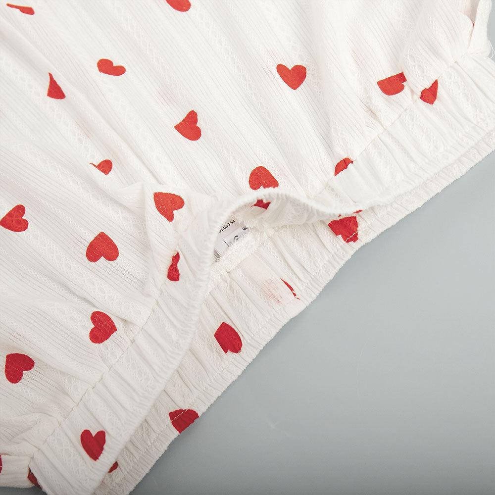 Женский пижамный костюм повседневный модный комплект с принтом «любовь» с длинным рукавом и короткими брюками домашняя одежда