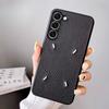 Деловой Стильный Пара Простой Чехол из Натуральной Кожи Личи Для Samsung Galaxy S26 Ultra S25 Plus S24 Чехол с Гладким Касанием Матовый Дизайн Прошитый Защитный Чехол
