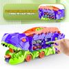 1 Set Dinosaur Swallow Truck Toy with Small Alloy Car Foldable Track Portable Handle Inertial Drive Dinosaur Container Carrier Vehicle Toy Boys Girls