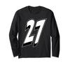 Футболка с длинным рукавом для спортивной команды №27, номер двадцать семь