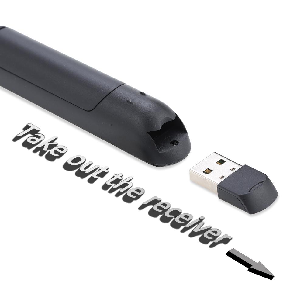 Kkmoon 2.4GHz Wireless PowerPoint Clicker Remote Controller Flip Pen Pointer Handheld PPT Presenter
