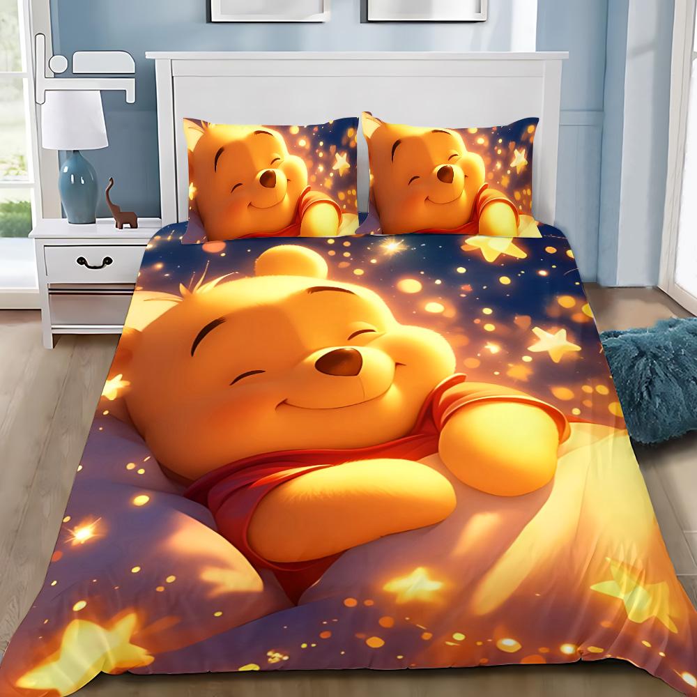 Winnie the Pooh Duvet Cover Pillowcase Adult Boy Girl Bedding Set Bedroom Decoration Children Gift Single Double Large