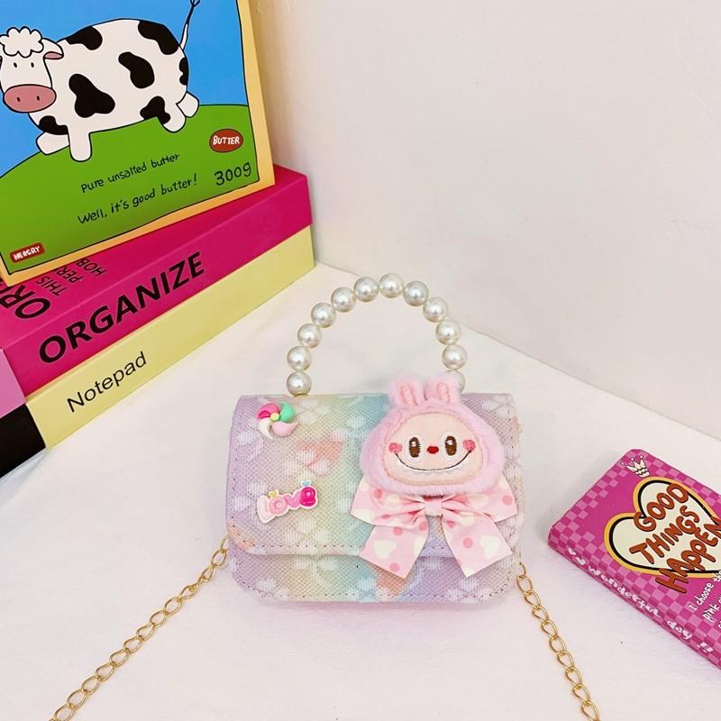 Trendy Rainbow Pony Cartoon Wallet Stylish Lightweight Crossbody Bag For Girls Preschool