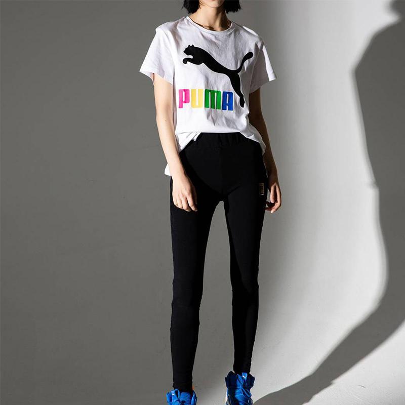 Puma Футболка с логотипом Classics Женские топы Белая 596512-92