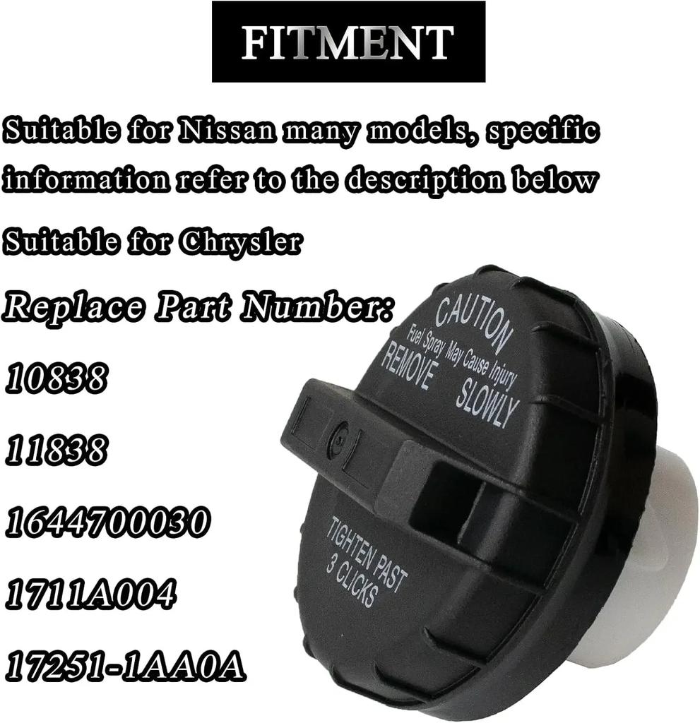 Крышка бензобака 10838 Подходит для Nissan Frontier 2001-2011 Sentra 2000-2011 Altima Armada Xterra Maxima и т.д.