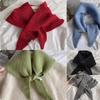 Solid Color Triangular Scarf Women Korean British Niche Small Shawl Triangle Scarf Warm Knitted Headscarf Gift Warm Neck