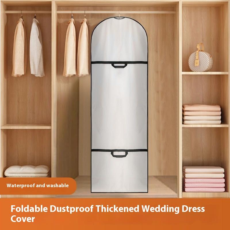 Durable Breathable Garment Bag Wedding Dress Bag With Pvc Zipper Closing Dust-proof Foldable Garment Cover Clothing Covers/