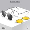Metal Anti Blue Light Glasses Style 3 In 1 Glasses with Magnet Clip On Polarized /Night Vision Sunglasses Computer Glasses