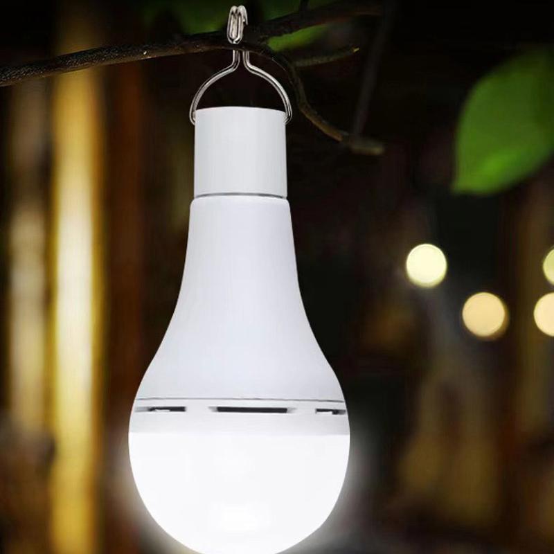 Solar Light with Panel USB Charged Hanging Emergency Sunlight Powered Lamp Outdoor Indoor House Solar Bulb Light Solar Panels