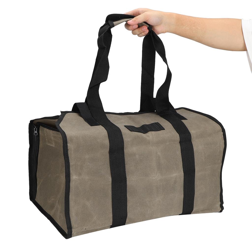 Сумка для переноски бревен, водонепроницаемая, двойного назначения, переносная, вощеная, брезентовая, сумка-тоут для перевозки дров