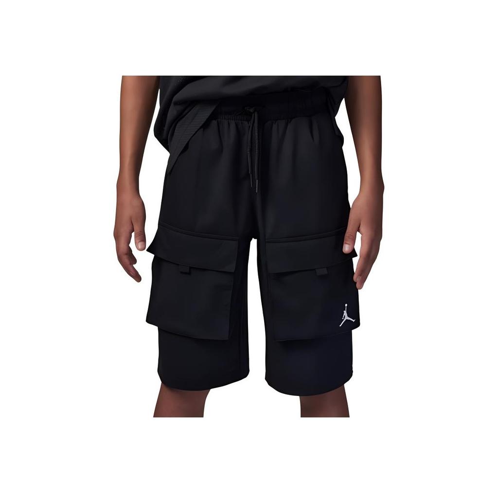 Jordan Kids Solid Color Pocket Cargo Functional Casual Shorts Kids Shorts Black FQ0659-010