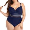 Swimwear Push Up Solid Color One-piece Backless Women Mesh Hollow Swimsuit for Beach