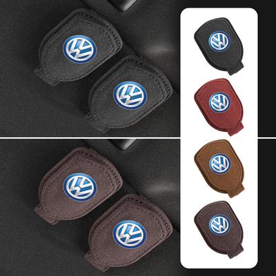 Car Mounted Suede Sun Visor Leather Glasses Clip For VW Scirocco Jetta Beetle Golf Passat Polo Tiguan Sharan Touran Dg2 Rvdn6