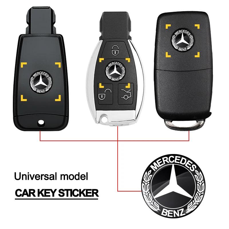14mm Car Key Emblem Stickers Auto Control Key Logo Decals For Mercedes Benz E260 E200 E300 W205 W212 W166 W176 W242 S212 X166
