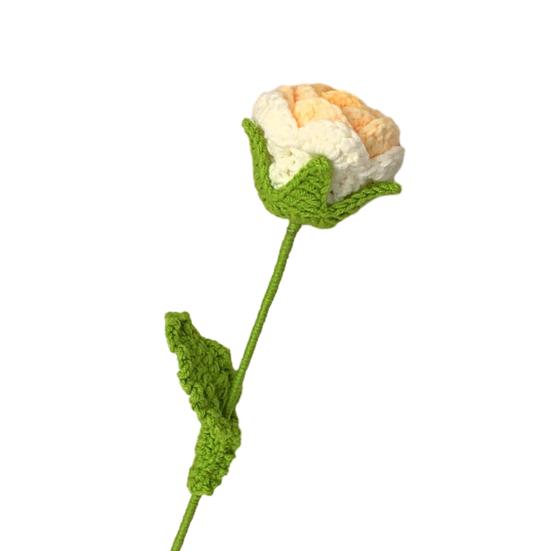 Плетеная роза, связанная крючком вручную, красивая, долговечная пряжа, связанная крючком, роза