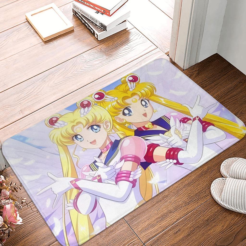 Anime Sailors Moons Luna Cat Doormat Non-Slip Entrance Bath Kitchen Floor Door Mat Bedroom Balcony Carpet Rug