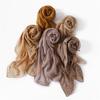 Women's Classic Bali Yarn Cotton-Linen Scarf: Breathable, Thin, Soft, Silk-Like, Solid Color.
