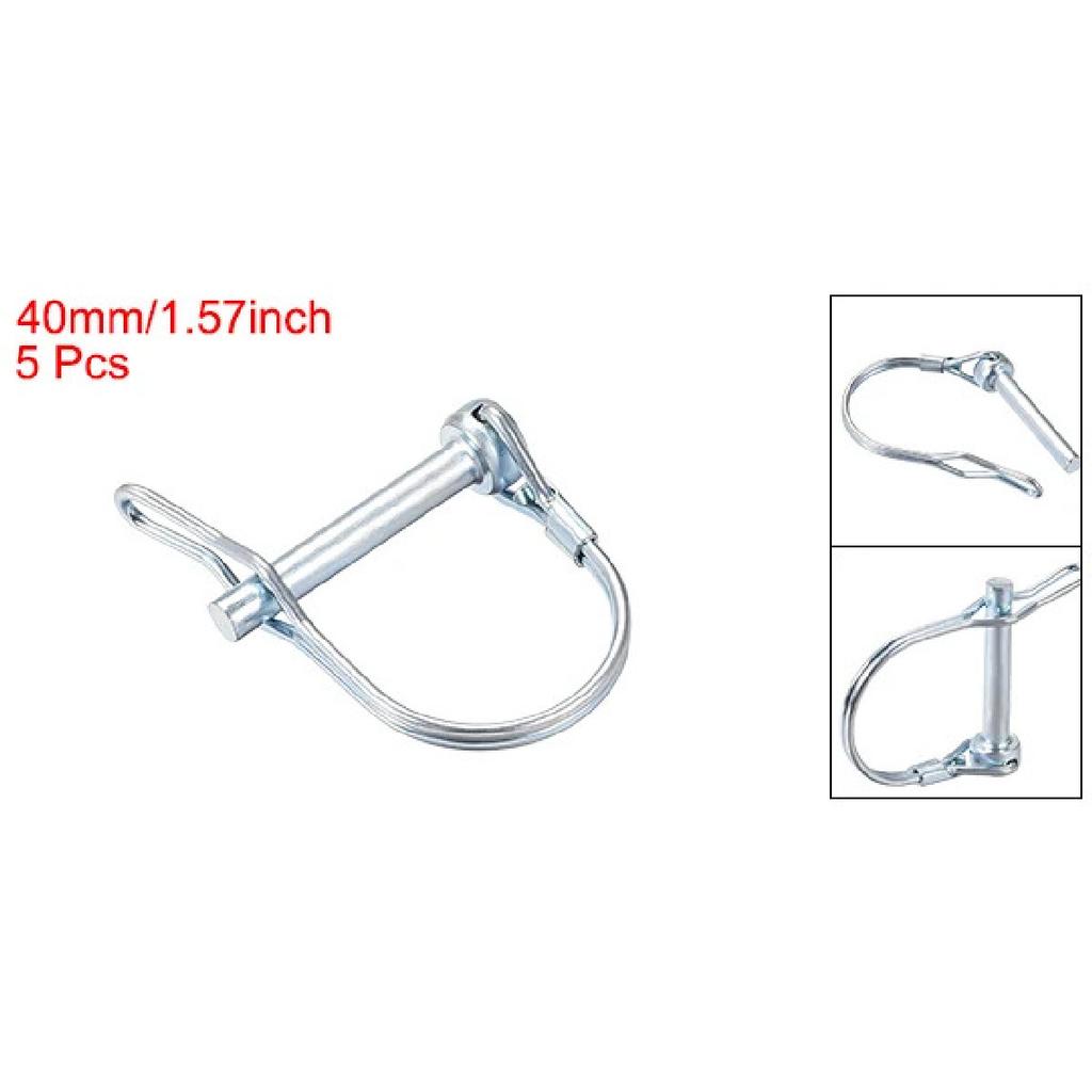 uxcell 1/3/5Pcs Shaft Locking Pin W Ear 6mmx35/40/45/55mm 8mmx60mm Coupler Pin for Farm Trailers Lawn Arch and Garden