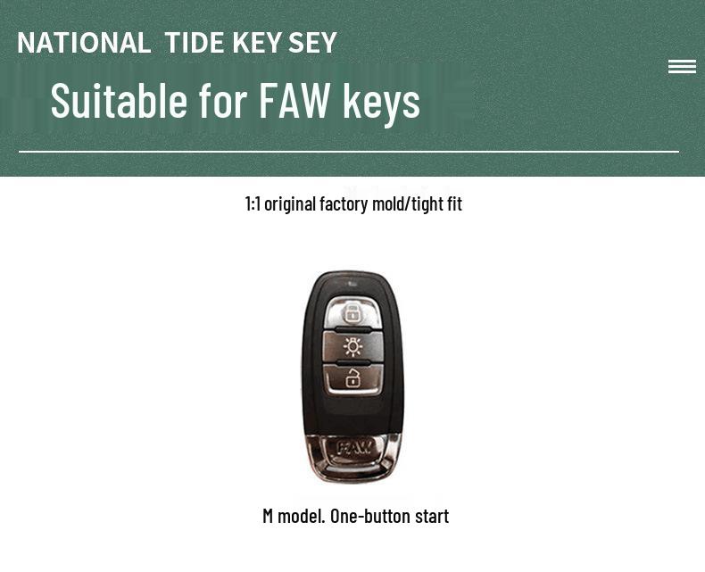 FAW Jiefang J7 Key Cover for Model 21/22 - Smart Key Bag with National Tide Buckle