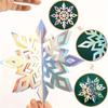6/12/18pcs Iridescent 3D Paper Snowflake Garland Christmas Decorations Winter Wonderland Frozen Themed Party Hanging Decorations