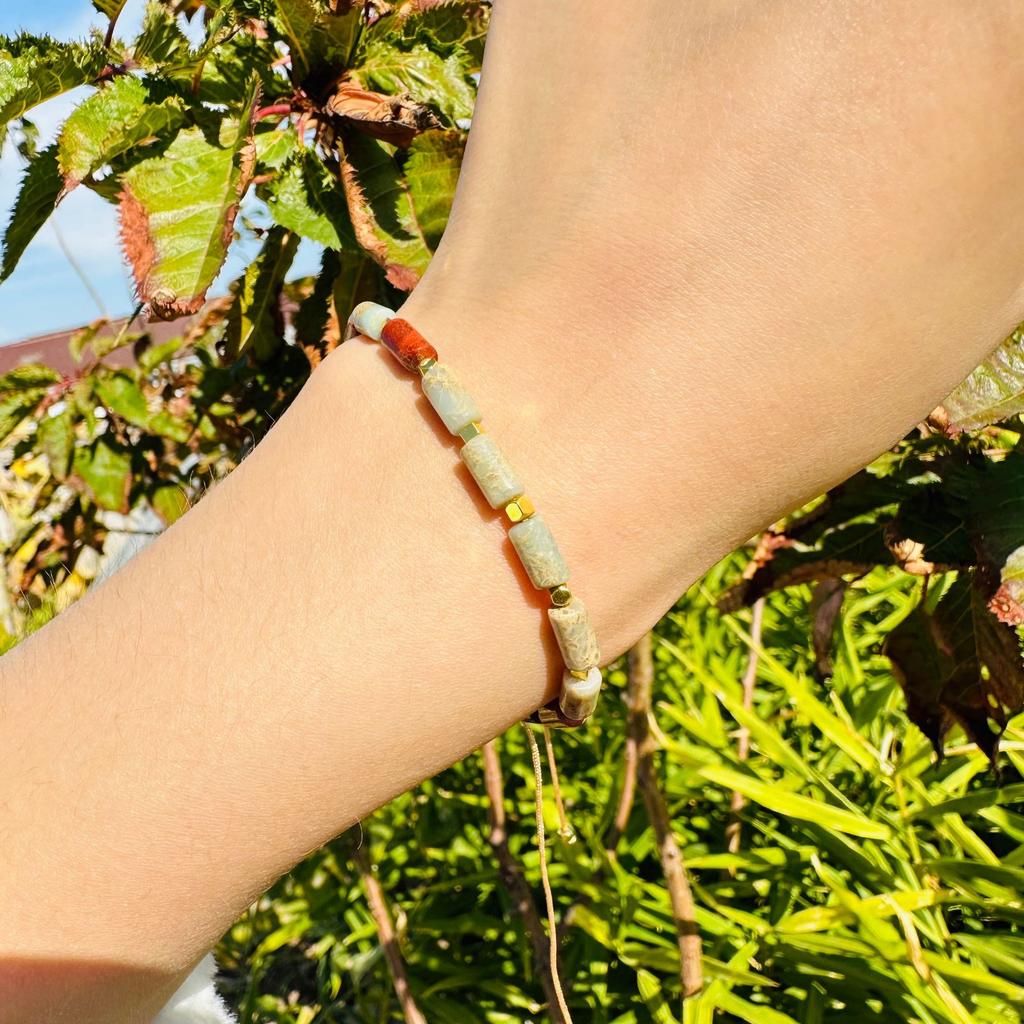 Unisex Bracelet Natural Gemstone Maanshan Turquoise Wheel Shape Smooth Cut Beads Stretchable Bracelet