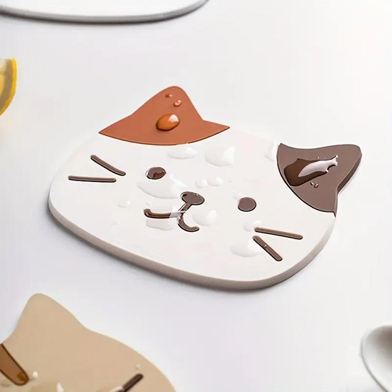 10*8 см многоцветный милый коврик для кофейной чашки декоративный коврик для миски противоскользящий мультяшный кот термостойкие аксессуары