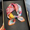 Luxury Brand 100% Natural Silk Scarf Women Design Small Square Shawl Hair Ribbon Headband Fashion Neckerchief Bandana