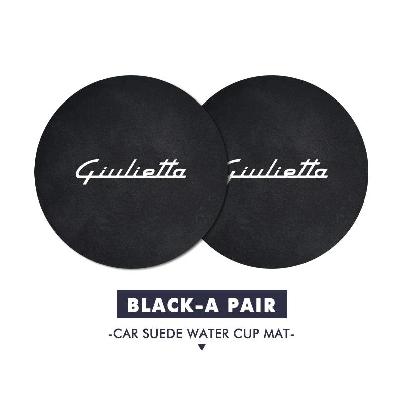 Car Stickers For Alfa Romeo For Alfa Romeo 2PCS Car Logo Anti-Slip Water Cup Pad Drink Holder Mat Interior Accessories Giulietta