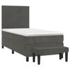 VidaXL Lit à sommier tapissier et matelas Gris foncé 90x190 cm Velours - Modèle 3137696