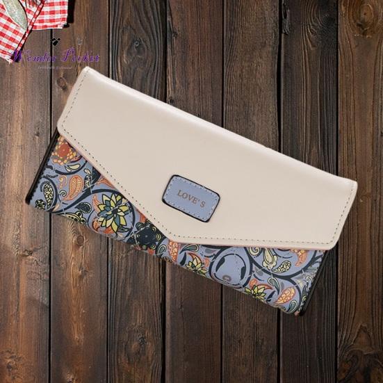 Женский кошелек в форме конверта, винтажный цветочный ромб с принтом, длинный, портативный, из искусственной кожи, большой емкости, с твердым швом, женский кошелек, сексуальная одежда для взрослых