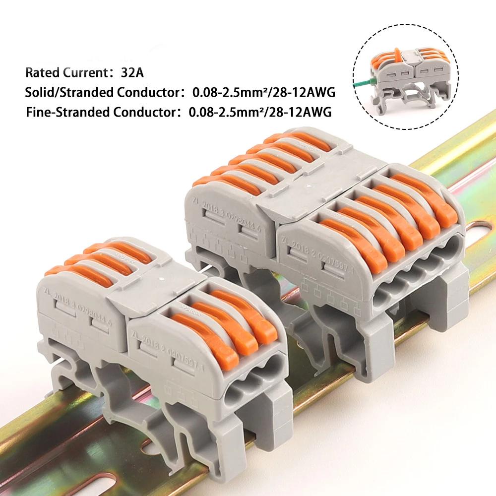 Соединитель для быстрого монтажа проводов типа Din Rail 211 222 Компактный соединительный кабельный зажим вместо UK2.5B
